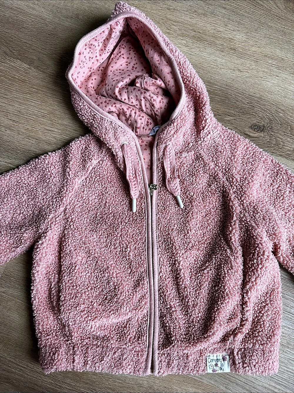 Mayoral Pink Hooded Fleece Jacket